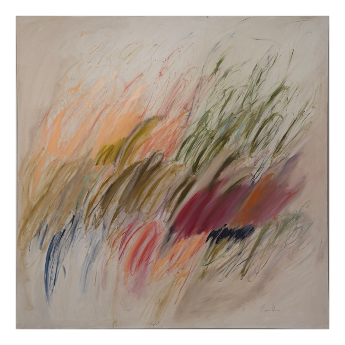 Flora by Camille Cornett — 48 × 48 inch original abstract painting.
