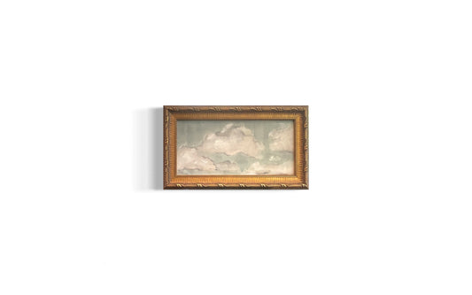 blue clouds in vintage frame